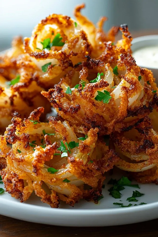 Knusprige Mini Blooming Onions aus der Heißluftfritteuse