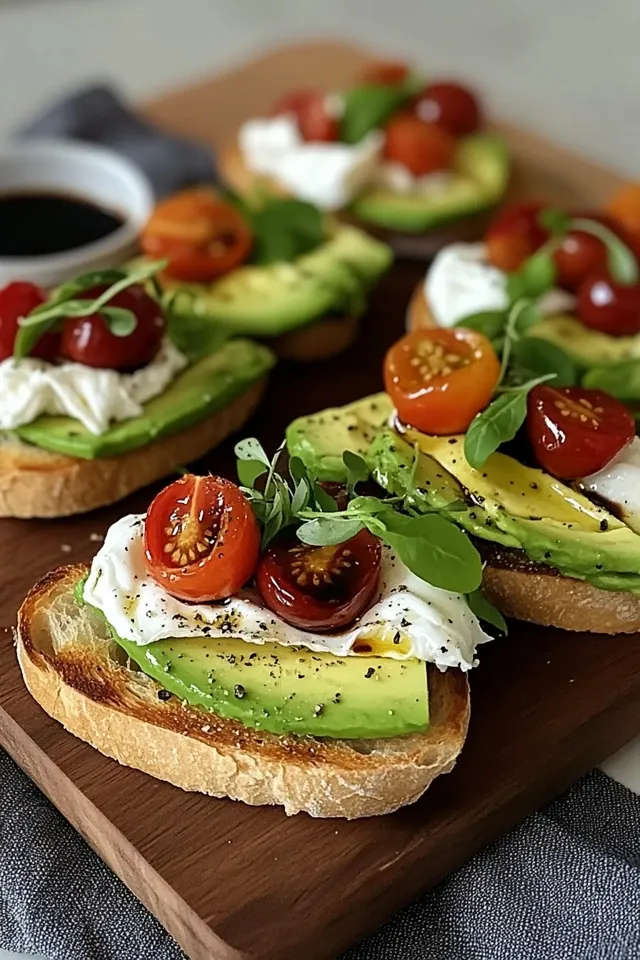 Avocado Burrata Bruschetta für Gäste