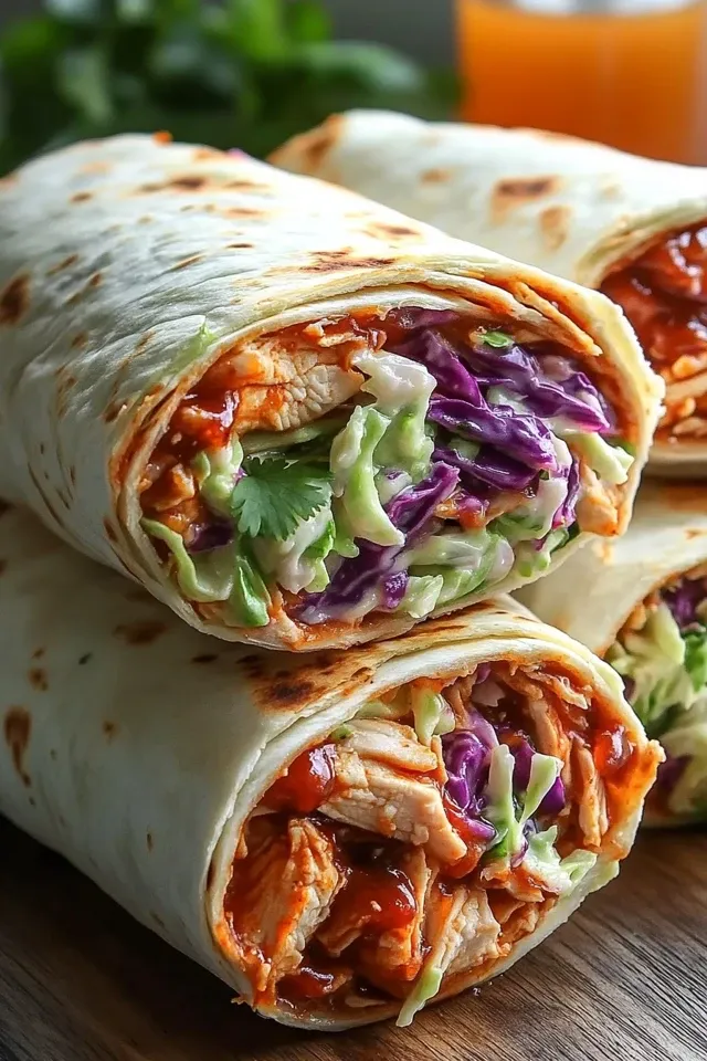 BBQ Chicken Wraps mit Coleslaw: Ein schnelles Rezept