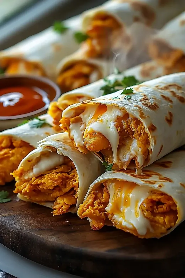 Crispy Air Fryer Beef and Cheese Wraps Rezept