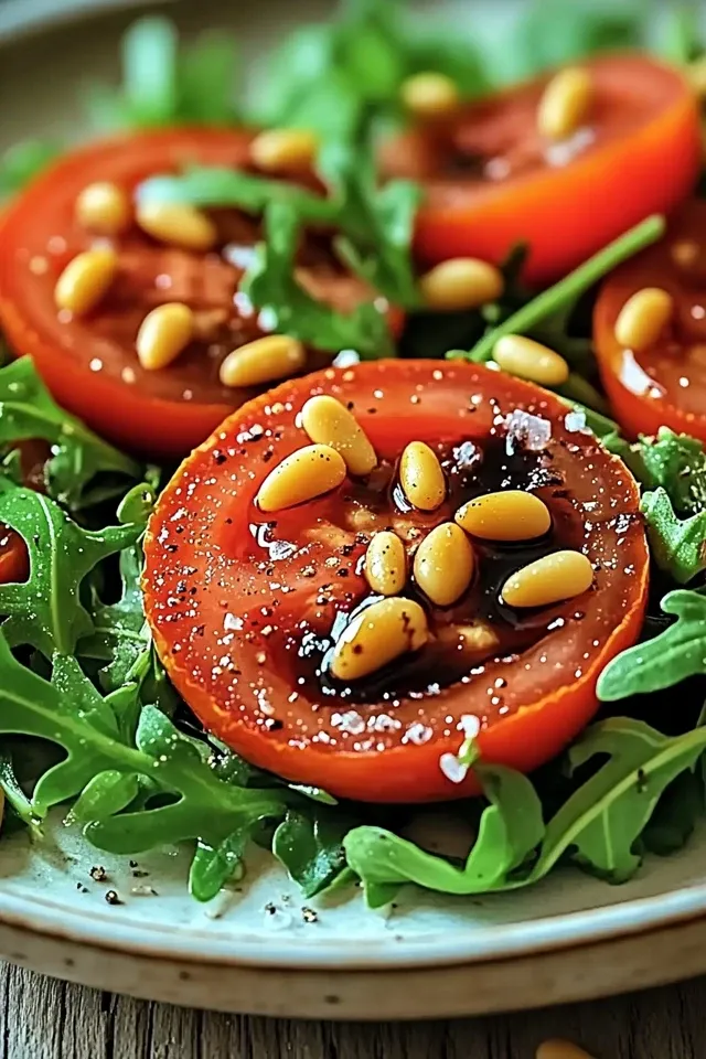 Frischer Tomaten-Rucola-Salat mit Pinienkernen – Ein Sommertraum