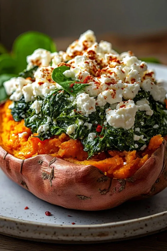 Gefüllte Süßkartoffel mit Feta und Spinat – Ein Genuss für alle Sinne