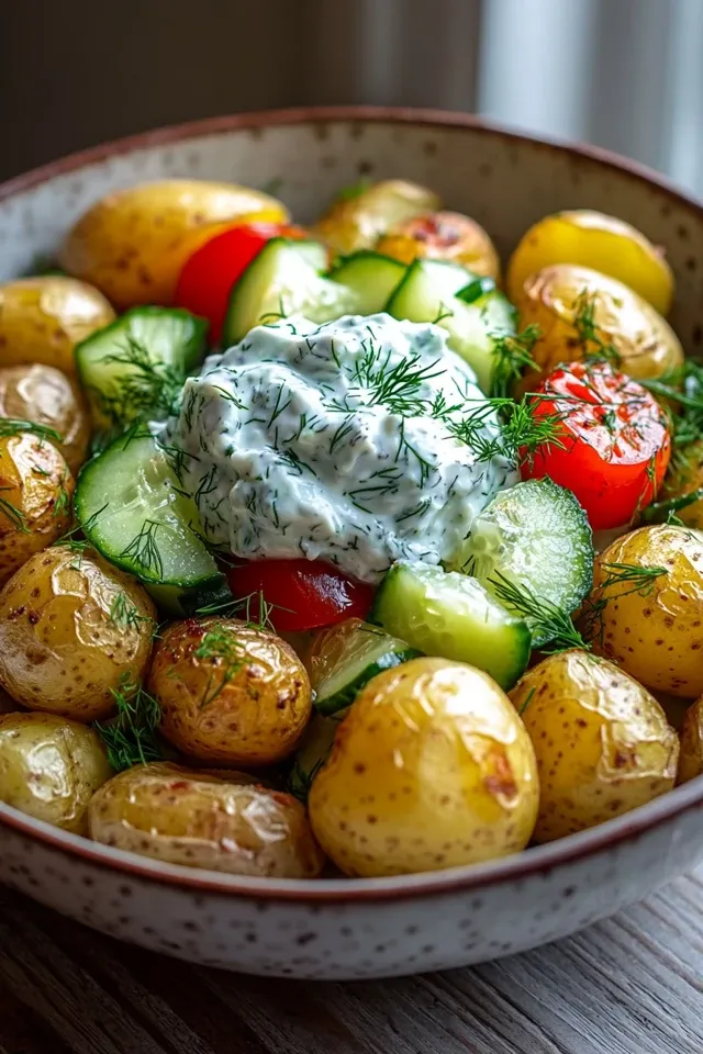 Griechische Kartoffel Bowl mit frischem Tzatziki – Rezept