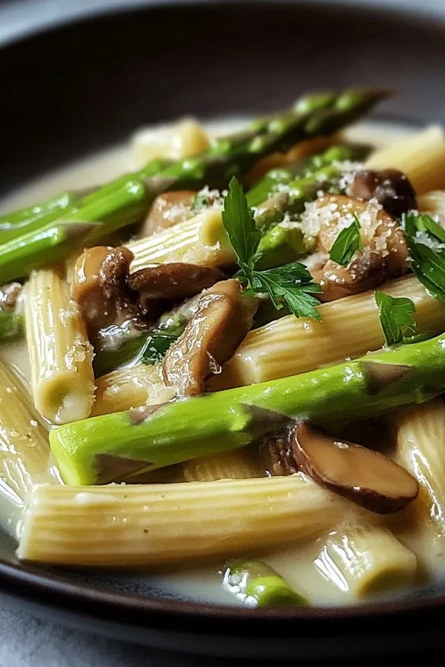 Grüner Spargel mit Pilzen auf Bandnudeln – Ein köstliches Rezept