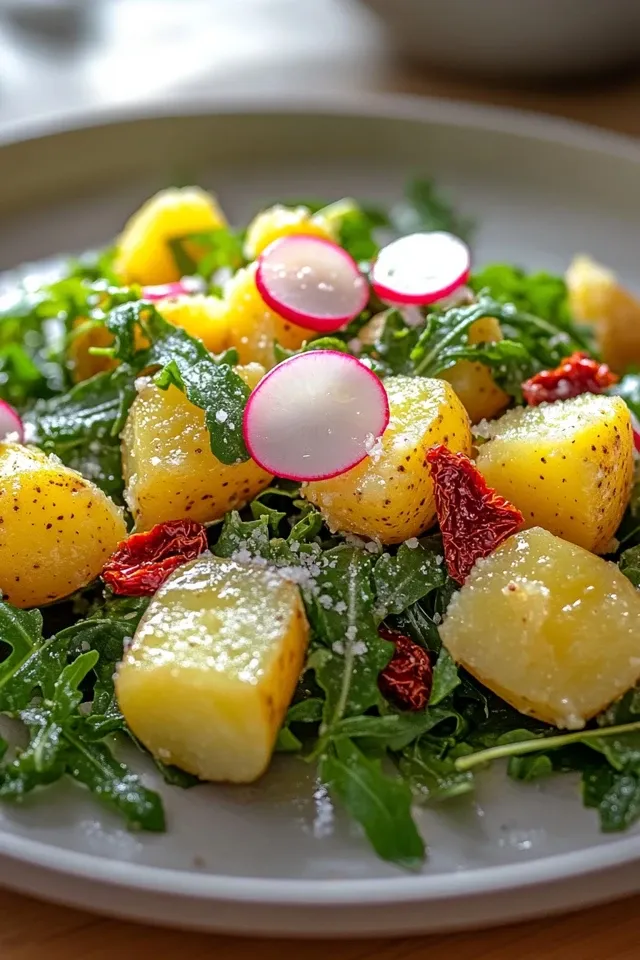 Frischer Kartoffel-Rucola-Salat mit Zitronendressing