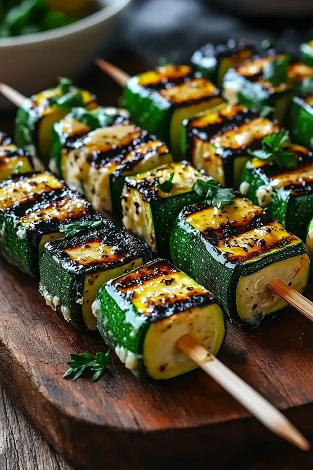 Knoblauch-Butter-Zucchini-Spieße: Ein einfaches Grillrezept