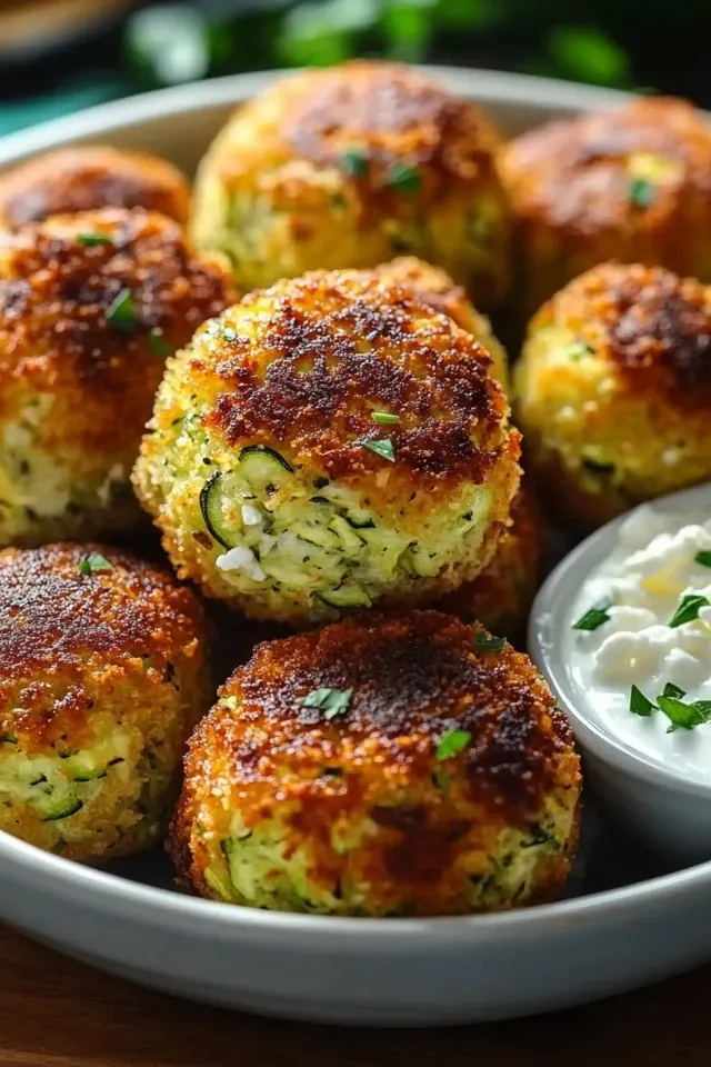 Knusprige Zucchini Feta Bällchen: Ein Genuss für jeden Anlass
