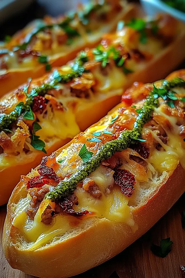 Köstliche gefüllte Ofen-Baguettes – der perfekte Snack!