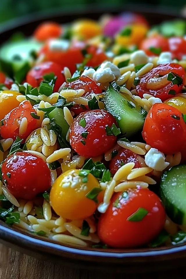 Mediterraner Orzo Salat: Frische und Geschmack vereint