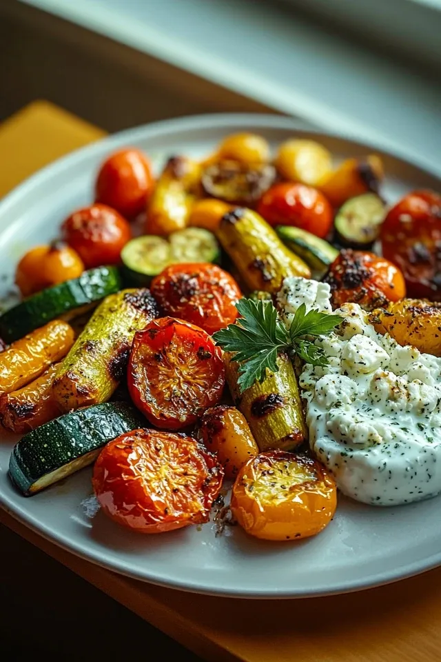 Ofengemüse mit Feta und Kräuterjoghurt – Der perfekte Genuss