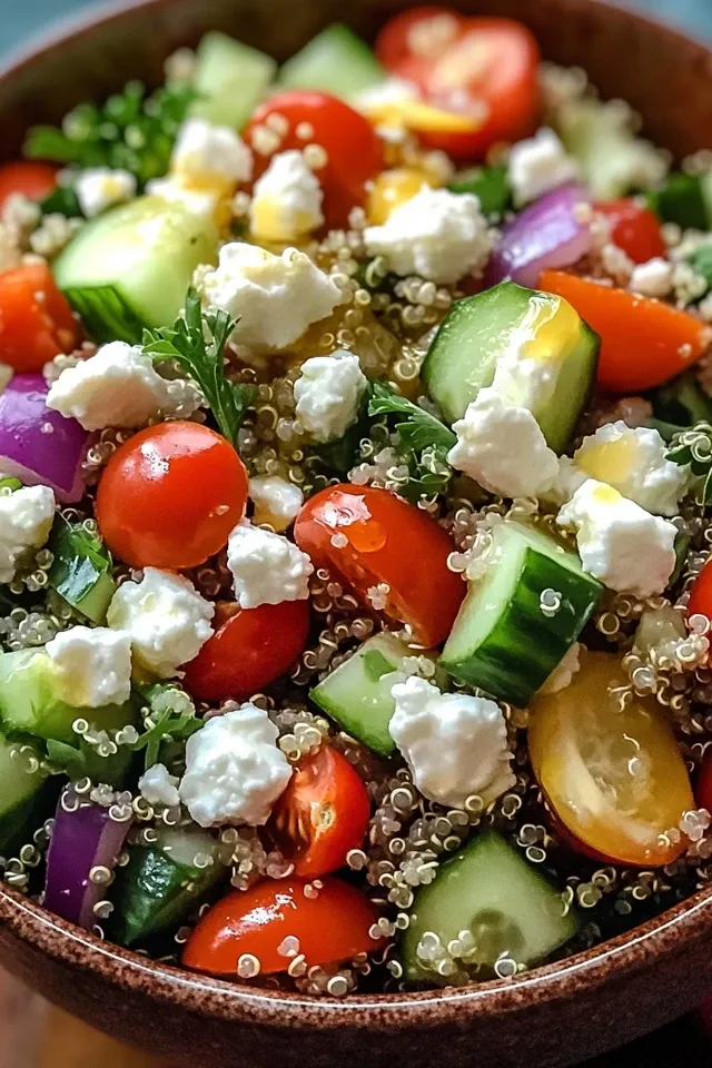 Erfrischender Mediterraner Quinoa-Salat mit Feta