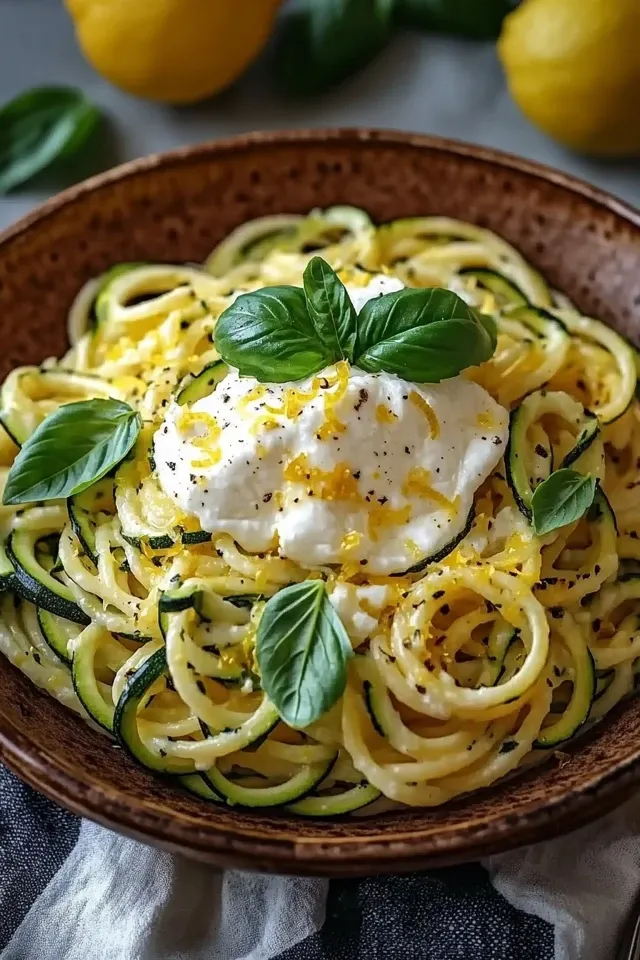 Zitronen Zucchini Pasta mit Burrata – Ein frisches Genusserlebnis