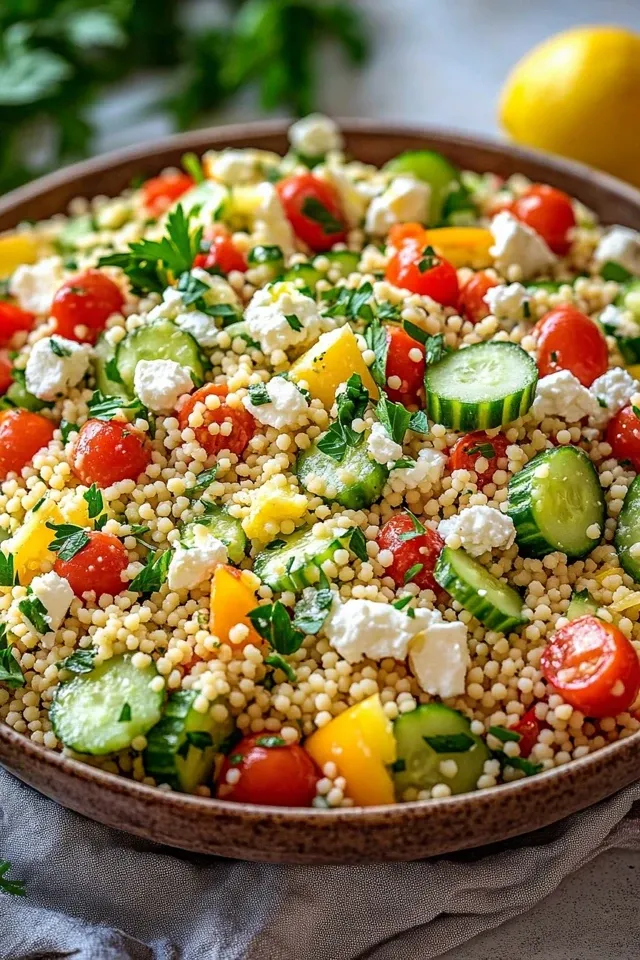 Mediterraner Couscous-Salat mit Feta – Ein Genuss für alle Sinne