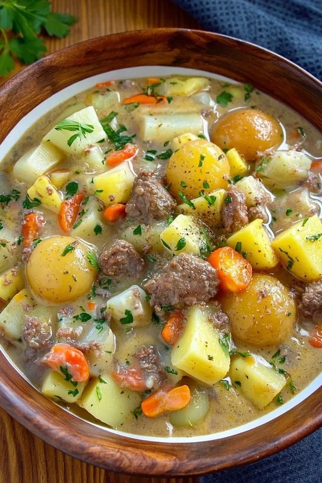 Cremiger Hack-Kartoffel-Kohlrabi-Eintopf Genuss