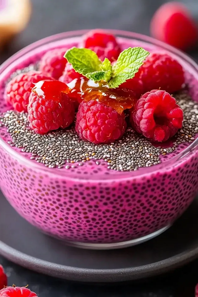 Cremiger Himbeer-Chia-Pudding für das perfekte Frühstück