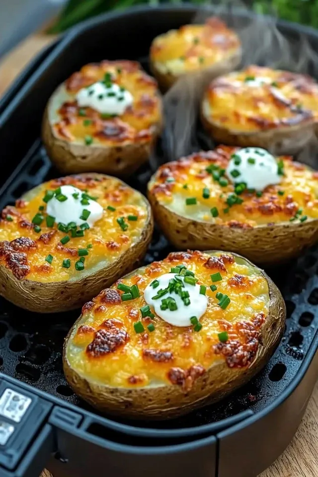 Gebackene Käse-Kartoffeln aus der Heißluftfritteuse