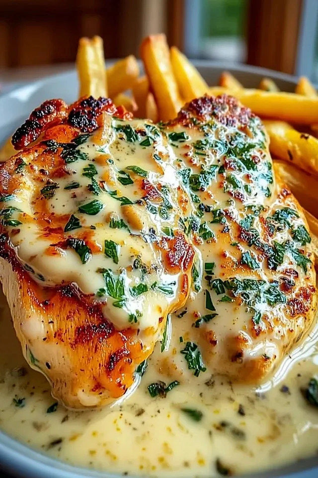 Hähnchenfilet in würziger, cremiger Knoblauch-Parmesan-Sauce