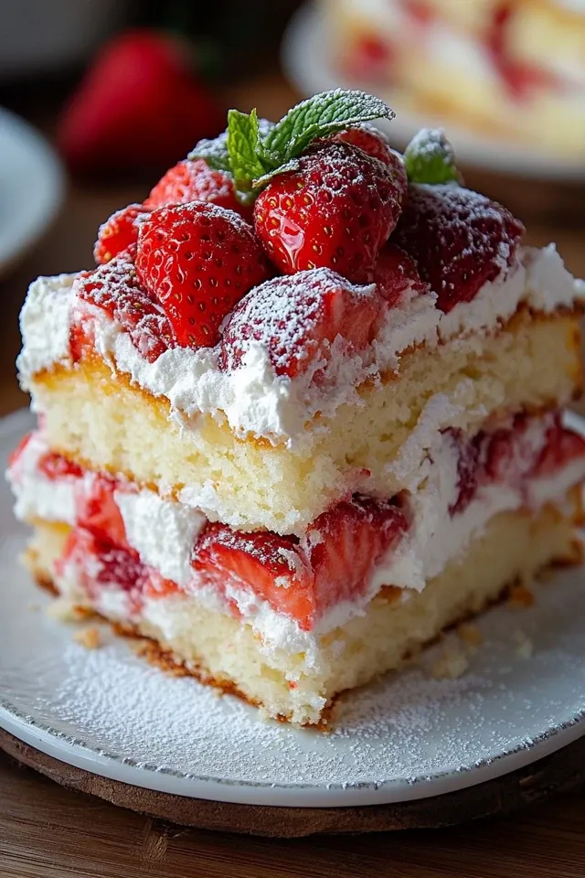 Himmelstorte vom Blech mit Erdbeeren – Ein Genuss für den Gaumen