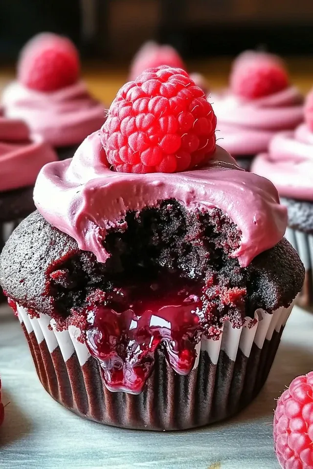 Dekadente Himbeer-Schokoladen-Lava-Cupcakes