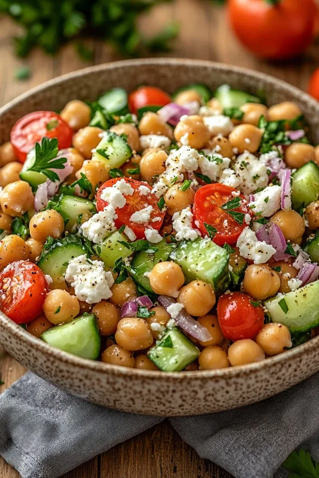 Kichererbsensalat mit Feta – Frisch und Sättigend