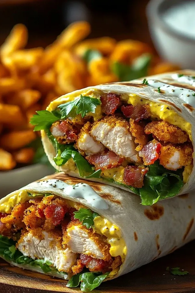 Knusprige Ranch Hähnchen Wraps mit Beef Bacon