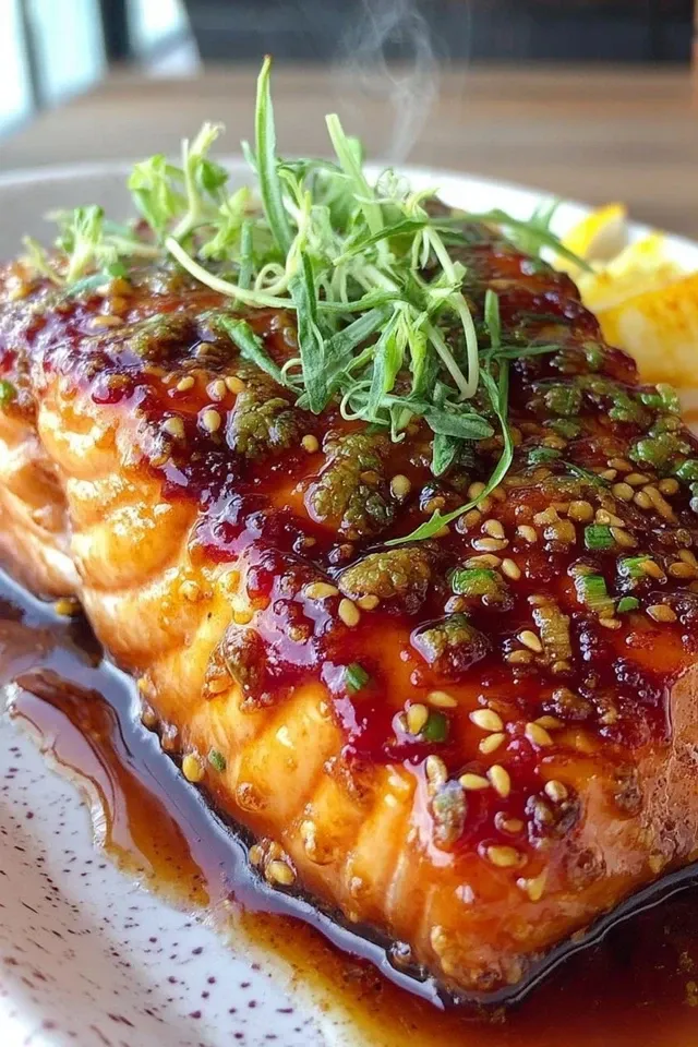 Knuspriger Airfryer-Lachs mit Honig-Soja-Glasur