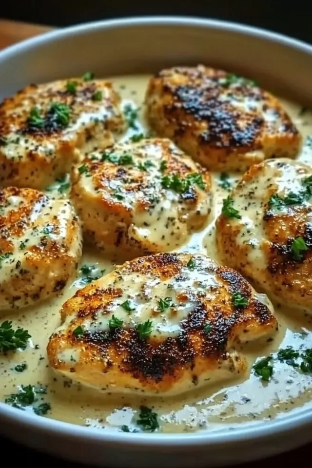 Cremiges Parmesan-Hähnchen mit Knoblauchsoße