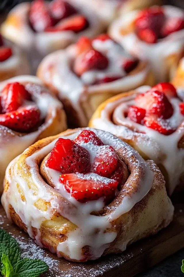 Erdbeer-Käsekuchen-Zimtschnecken für Genießer