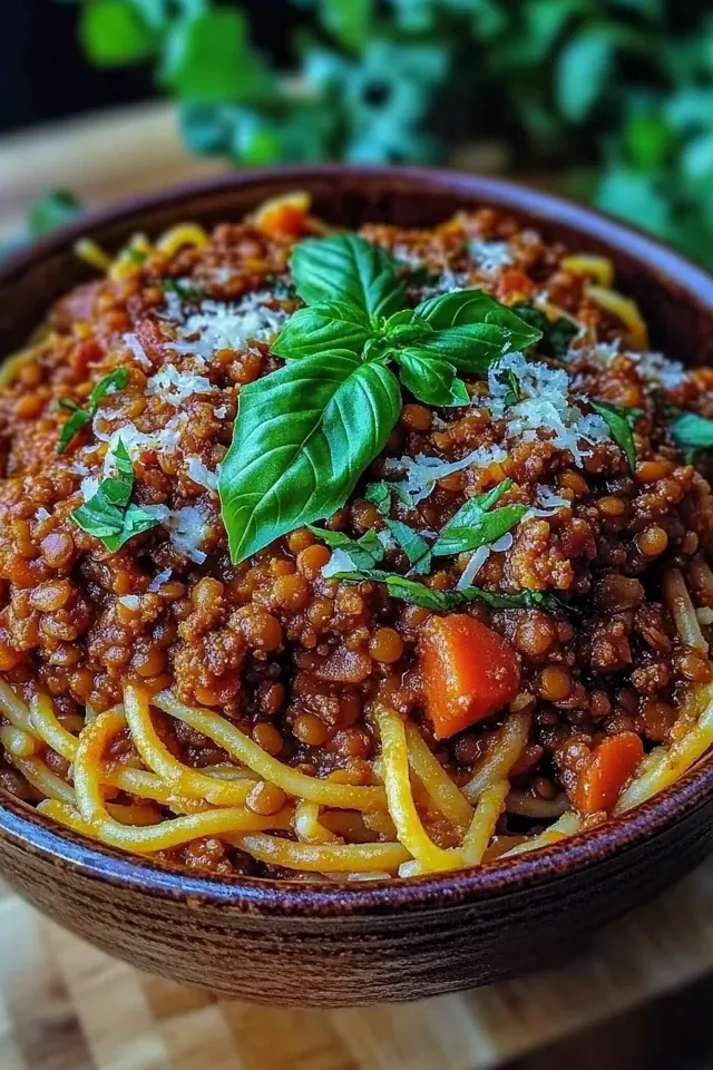 Schnelle vegetarische Linsenbolognese in 30 Minuten – Proteinreich & Lecker