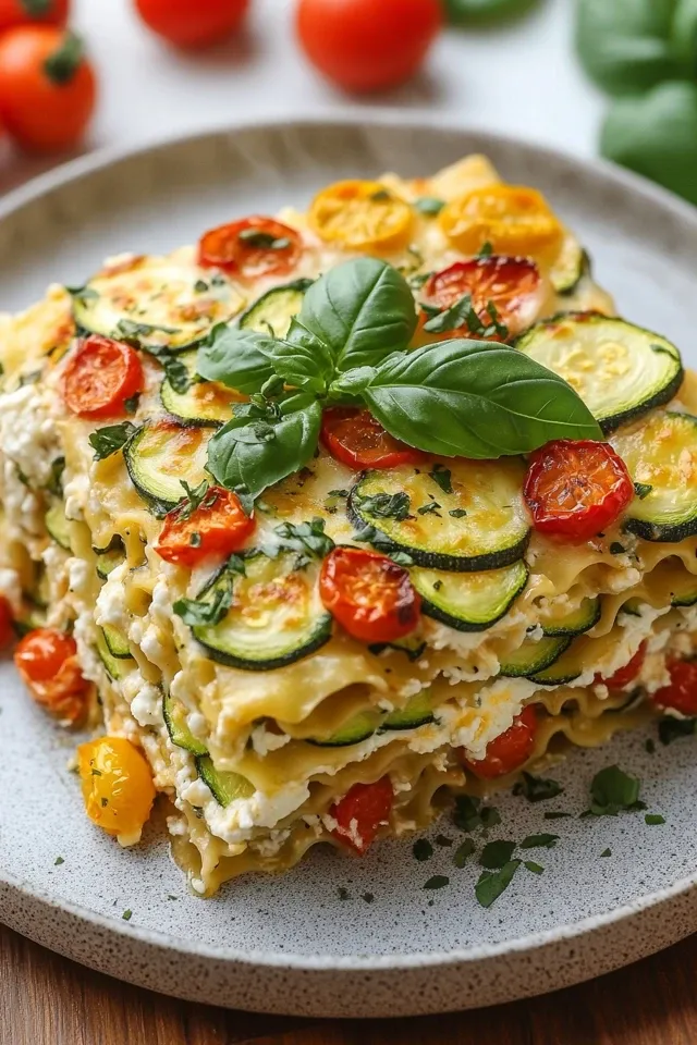 Leichte Sommerlasagne mit Zucchini und Ricotta