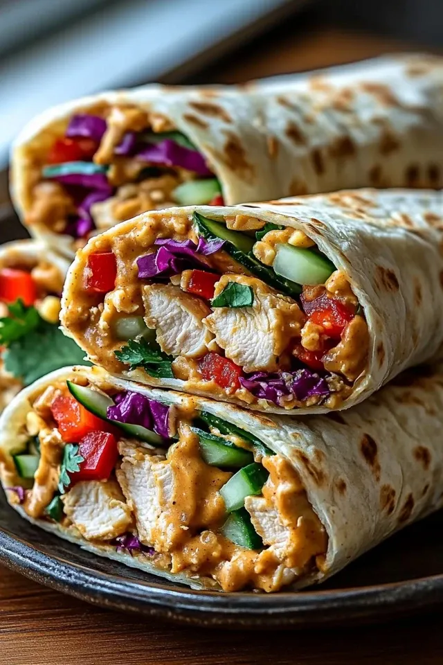 Thai Erdnuss-Hühnchen Wraps: Unwiderstehlicher Genuss in 30 Minuten!
