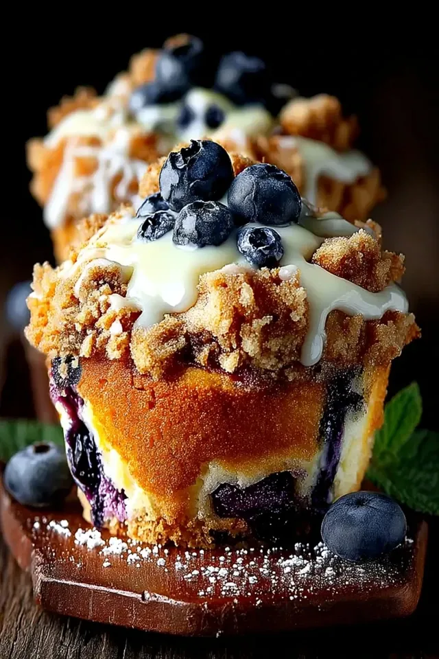 Unfassbar saftige Blaubeermuffins mit Frischkäse