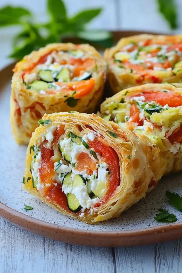 Vegetarische Gemüserolle mit Frischkäse & Feta