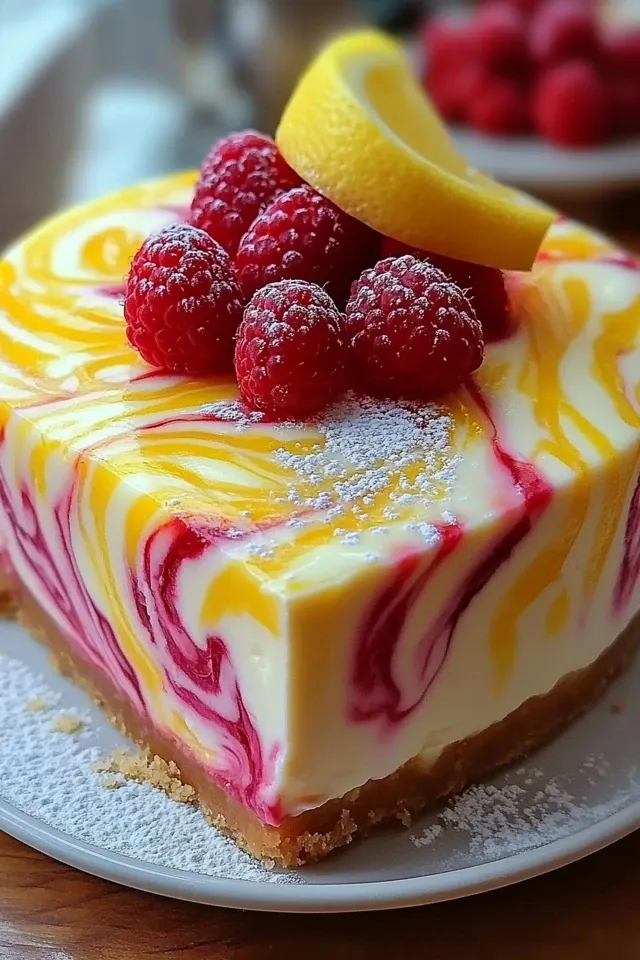 Zitronen-Himbeer-Marmor-Käsekuchen: Ein himmlisches Rezept